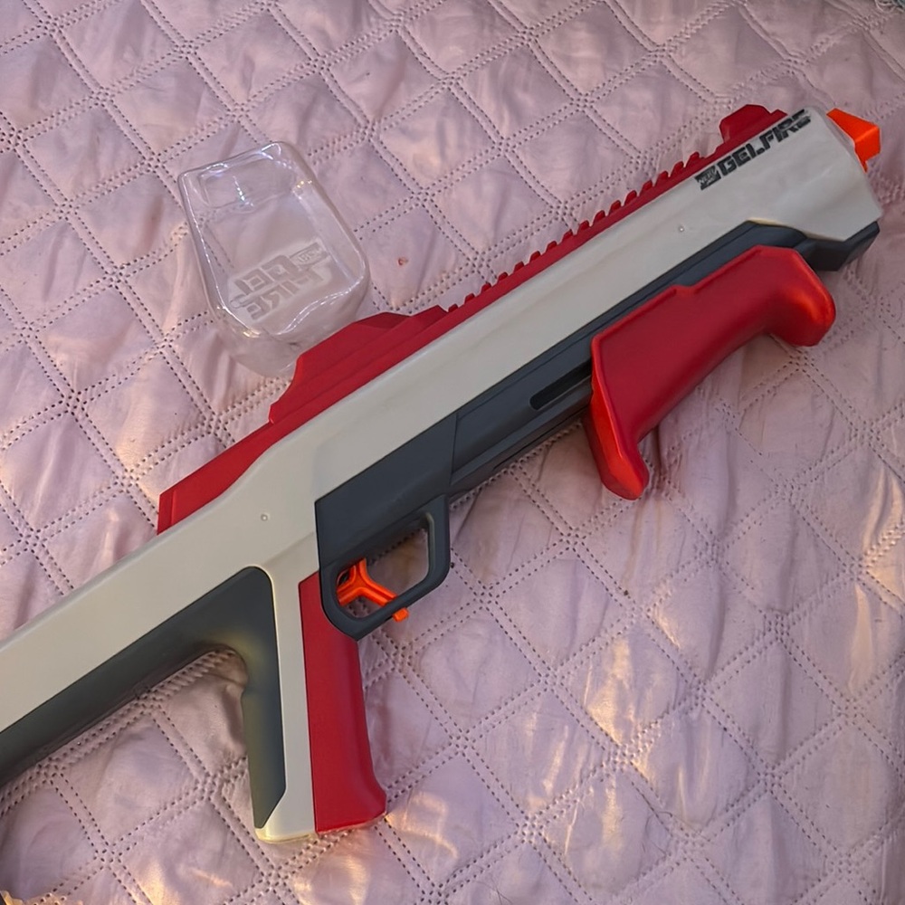 Red and Gray Toy Blaster